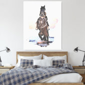 *~* Woman Horse Beach AR22 Equine Watercolor Leinwanddruck (Insitu (Schlafzimmer))