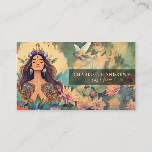 Woman Illustration Energy Healer Reiki Spirituel Visitenkarte (Vorderseite)