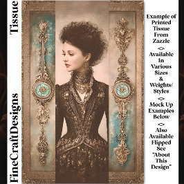 Woman in Black, Baroque Panels DX9L Decoupage Seidenpapier