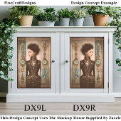 Woman in Black, Baroque Panels DX9R Decoupage Seidenpapier
