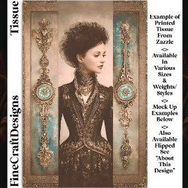 Woman in Black, Baroque Panels DX9R Decoupage Seidenpapier