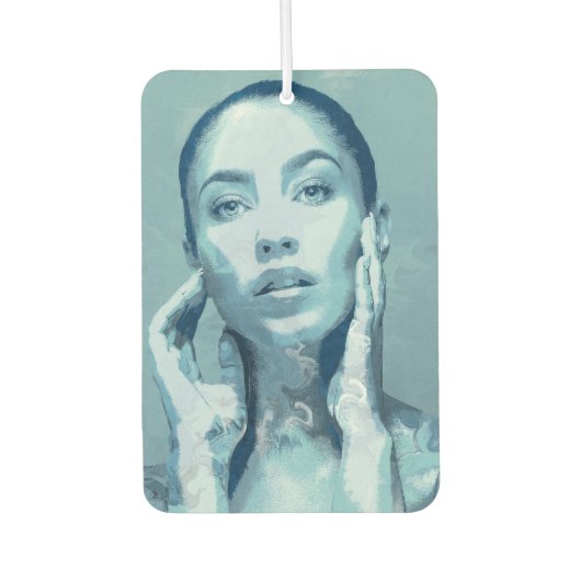 "Woman in Blue" Autolufterfrischer (Vorderseite)