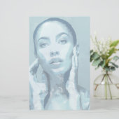 "Woman in Blue" Briefpapier (Stehend Vorderseite)