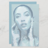 "Woman in Blue" Briefpapier (Vorne/Hinten)