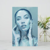 "Woman in Blue" Briefpapier (Stehend Vorderseite)