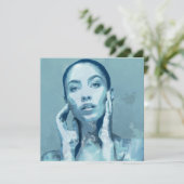 "Woman in Blue" Enkele kaart (Stehend Vorderseite)
