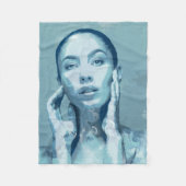 "Woman in Blue"  Fleecedecke (Vorderseite)
