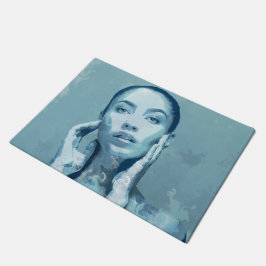 "Woman in Blue" Fußmatte