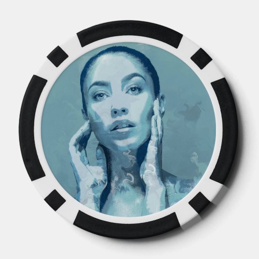 "Woman in Blue" Pokerchips (Rückseite)