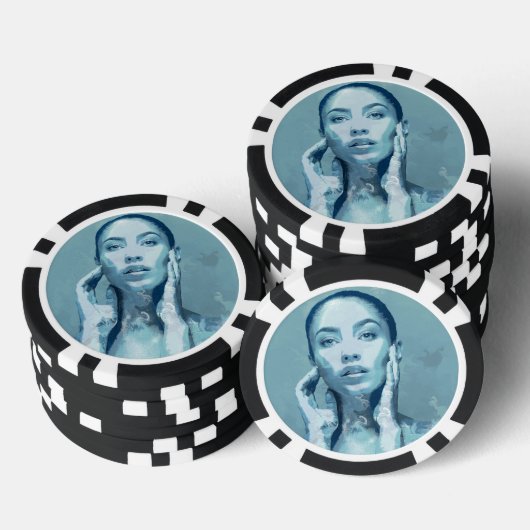 "Woman in Blue" Pokerchips (Stapel)