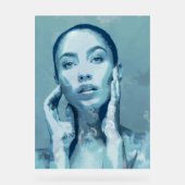 "Woman in Blue" Premium Canvas Acrylschild (Vorderseite)