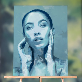 "Woman in Blue" Premium Canvas  Acrylschild