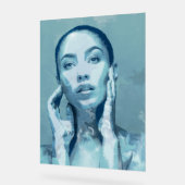 "Woman in Blue" Premium Canvas Acrylschild (Winkel)