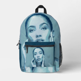 "Woman in Blue" Premium Canvas  Bedruckter Rucksack