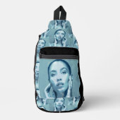 "Woman in Blue" Premium Canvas Crossbody Bag (Vorderseite)