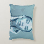 "Woman in Blue" Premium Canvas Dekokissen (Rückseite(Vertikal))