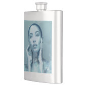 "Woman in Blue" Premium Canvas Flachmann (Links)
