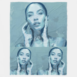 "Woman in Blue" Premium Canvas  Fleecedecke
