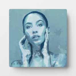 "Woman in Blue" Premium Canvas  Fotoplatte