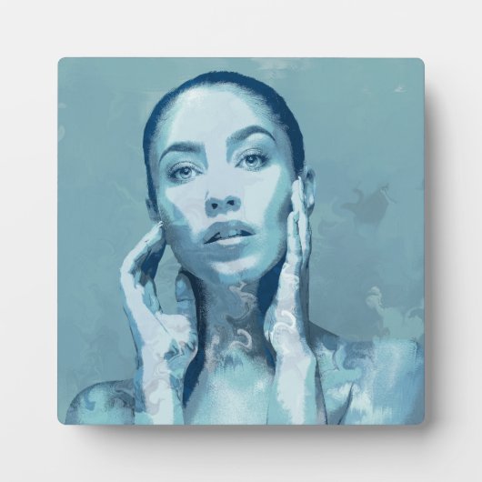 "Woman in Blue" Premium Canvas  Fotoplatte (Vorderseite)