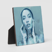 "Woman in Blue" Premium Canvas  Fotoplatte (Vorderseite)