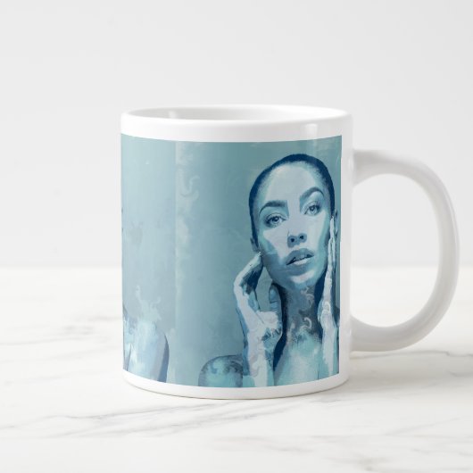 "Woman in Blue" Premium Canvas Jumbo-Tasse (Rechts)
