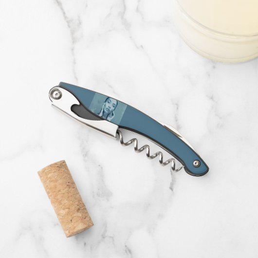 "Woman in Blue" Premium Canvas Kellnermesser (Vorderseite)