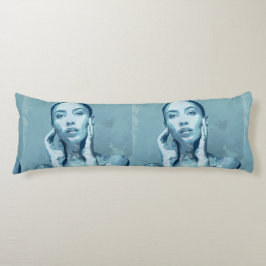 "Woman in Blue" Premium Canvas  Seitenschläferkissen