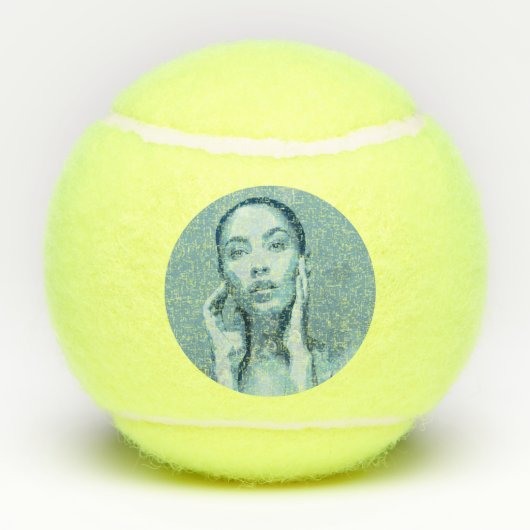 "Woman in Blue" Premium Canvas Tennisbälle (Rückseite)