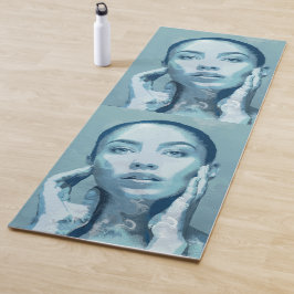 "Woman in Blue" Premium Canvas  Yogamatte