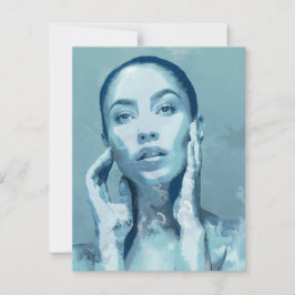 "Woman in Blue" RSVP Karte