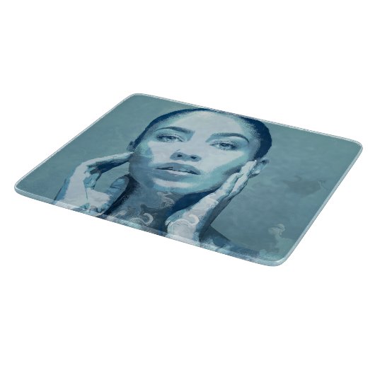 "Woman in Blue" Schneidebrett (Ecke)