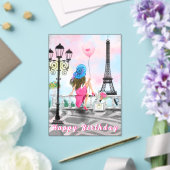 Woman In Paris Acrylic Birthday Card Acryleinladungen (In Situ (Hochzeit))