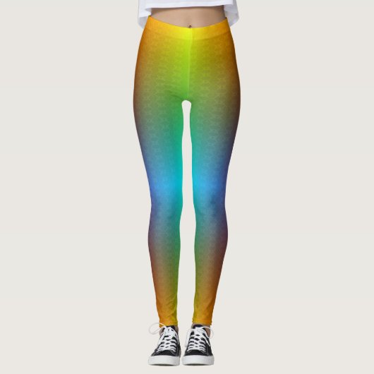 Woman in rainbow gradient leggings with a subtle  (Vorderseite)