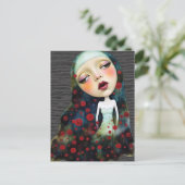 Woman In the Secrect Garden With Flowers Postkarte (Stehend Vorderseite)