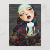 Woman In the Secrect Garden With Flowers Postkarte (Vorderseite)