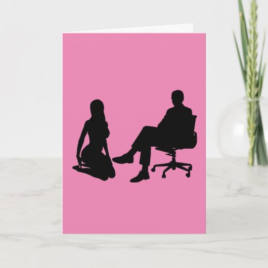 WOMAN KNEELING BEFORE A MAN SITTING IN CHAIR CARDS KARTE (Vorderseite)