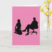 WOMAN KNEELING BEFORE A MAN SITTING IN CHAIR CARDS KARTE (Gelbe Blume)