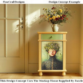 Woman, Lace Blindfold & Floral Crown EM8 Decoupage Seidenpapier