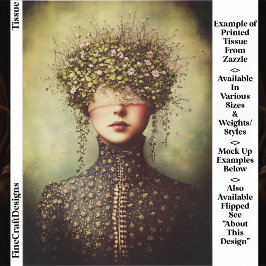 Woman, Lace Blindfold Floral Crown EM8F Decoupage Seidenpapier