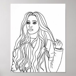 Woman Leather Jacket Fashion Aduloring Poster