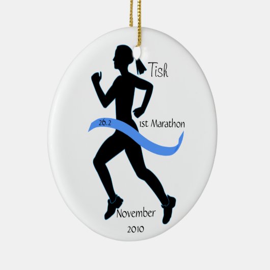 Woman Marathon Runner Ornament (Rechts)