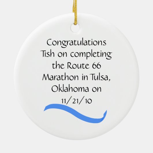 Woman Marathon Runner Ornament (Hinten)