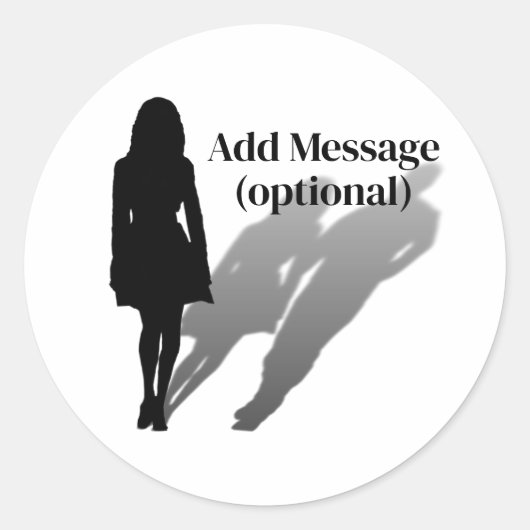 Woman Missing Man Silhouette Runder Aufkleber (Vorderseite)