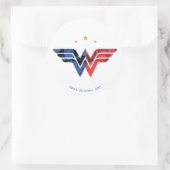 Woman Modern & Retro Comic Overlay-Logo Runder Aufkleber (Tasche)