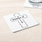 Woman of faith rechteckiger pappuntersetzer (angewinkelt)