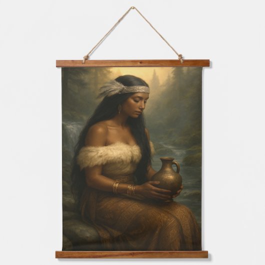 Woman of Nature’s Spirit Wandteppich Mit Holzrahmen (Vorderseite)