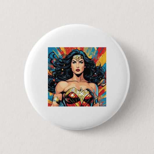 Woman Of Wonder Aufkleber Button (Vorderseite)