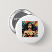 Woman Of Wonder Aufkleber Button (Vorne & Hinten)