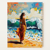 Woman on Beach Abstract Seaside Art Personalized Planer (Rückseite)